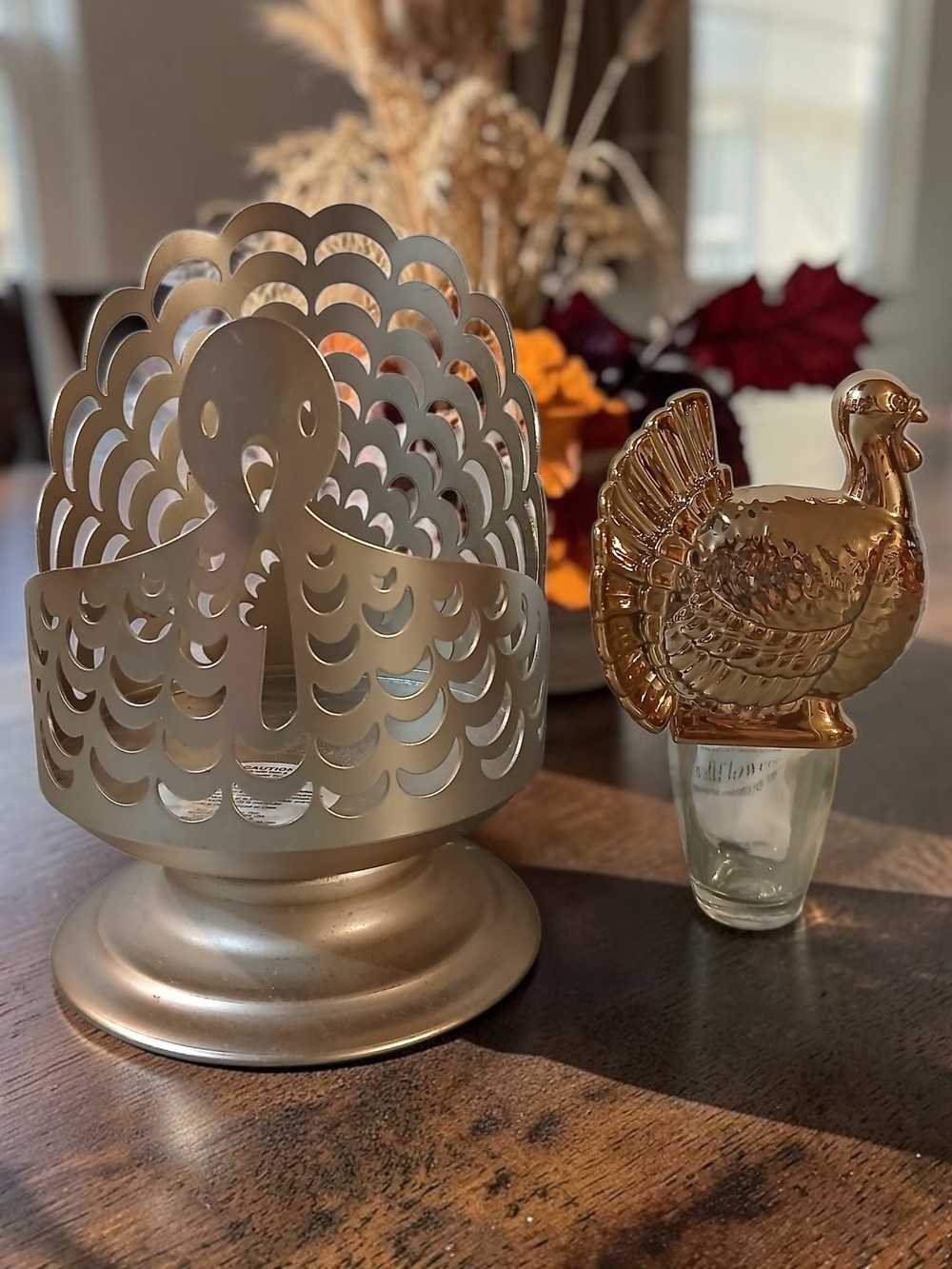 Metallic Gold Turkey Decorative Candle Holder And Wallflower Holder